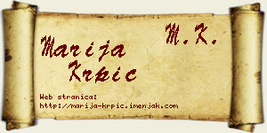 Marija Krpić vizit kartica